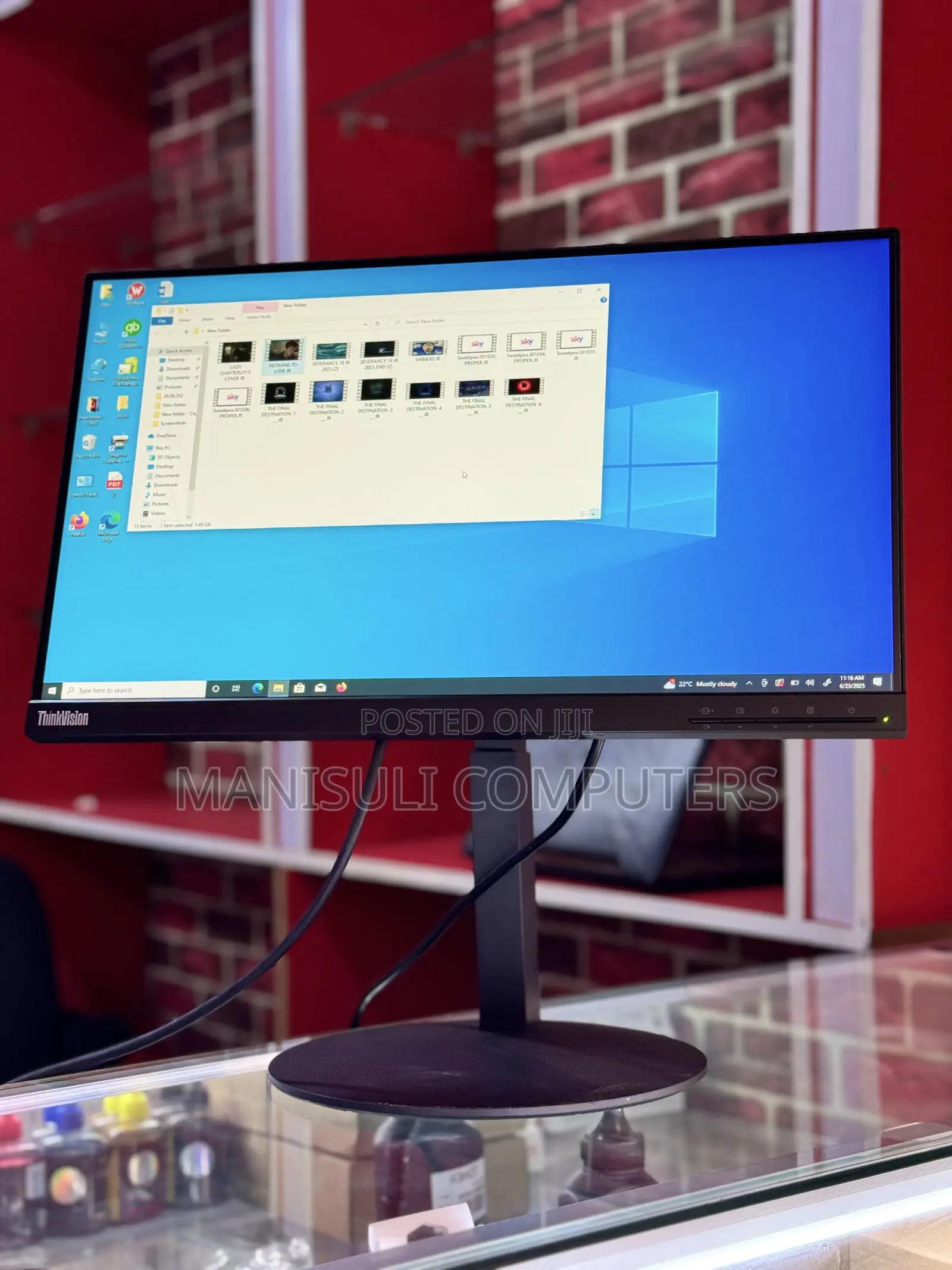 Gaming Monitor Ips Lenovo 22 Inch Screen Hdmi Dp Free Vga