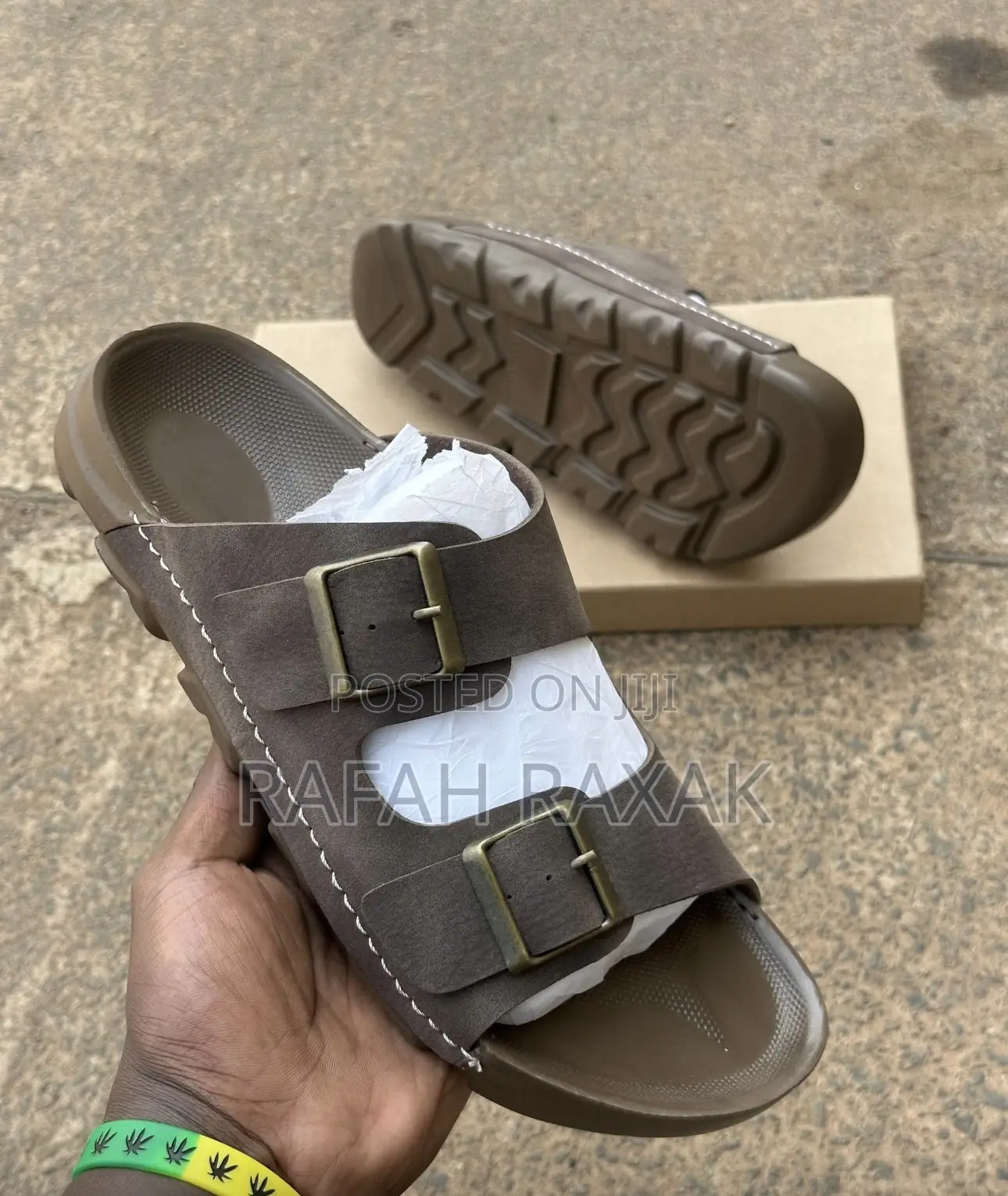 Original Men’S Classic Coffee Brown Double Strap Sandals
