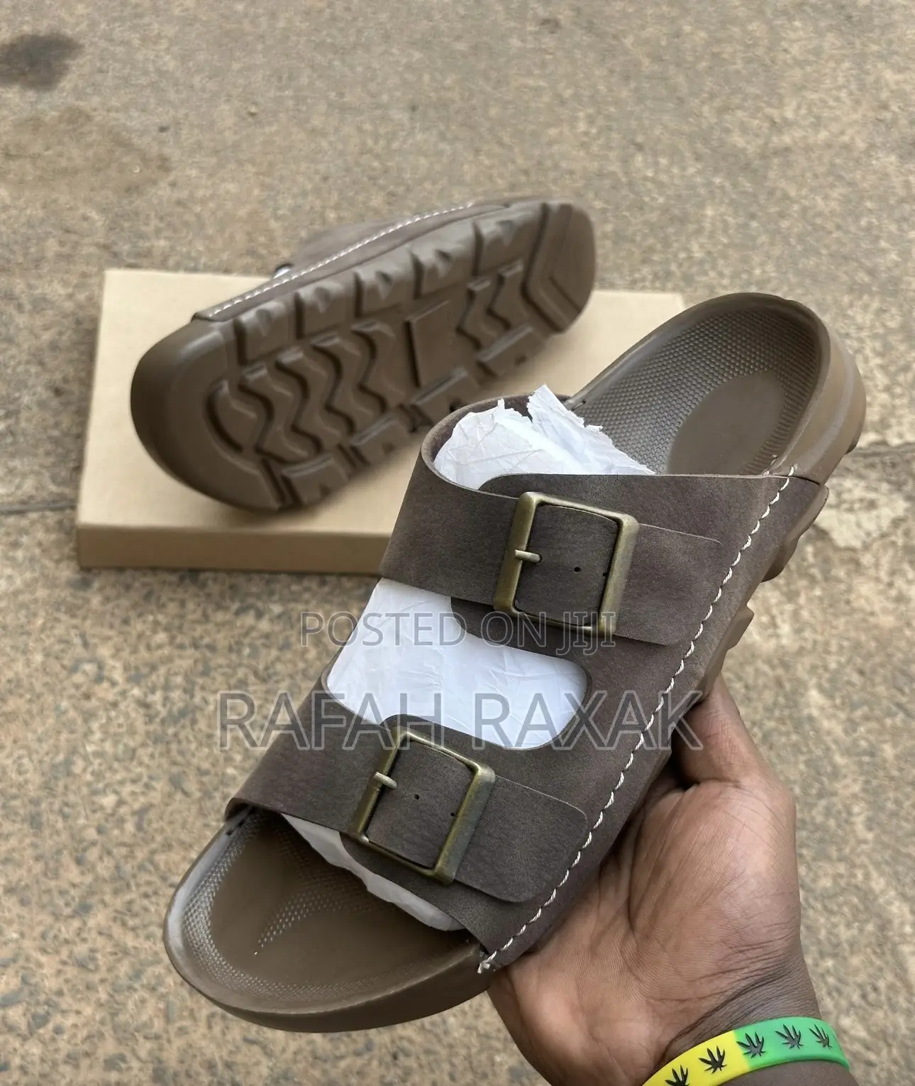Original Men’S Classic Coffee Brown Double Strap Sandals