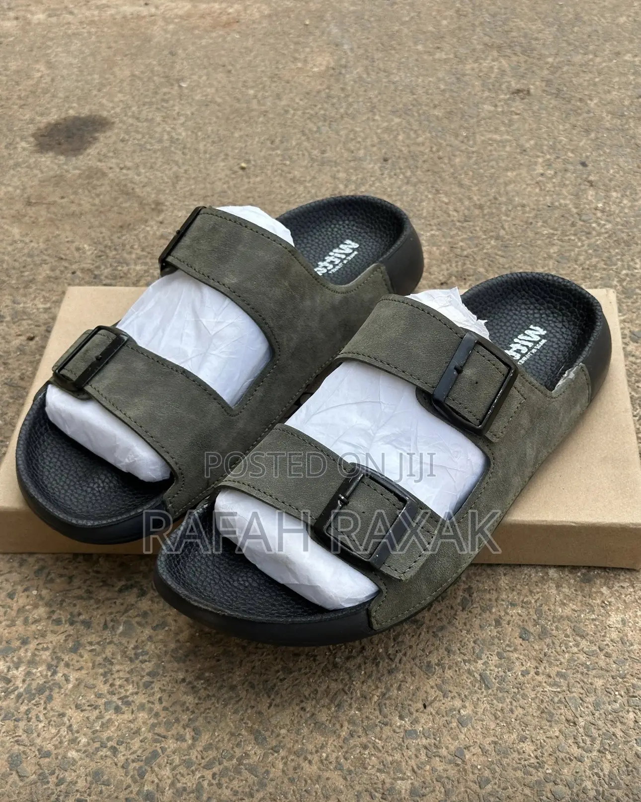 New Classic Men’S Green Witta Double Strap Sandals
