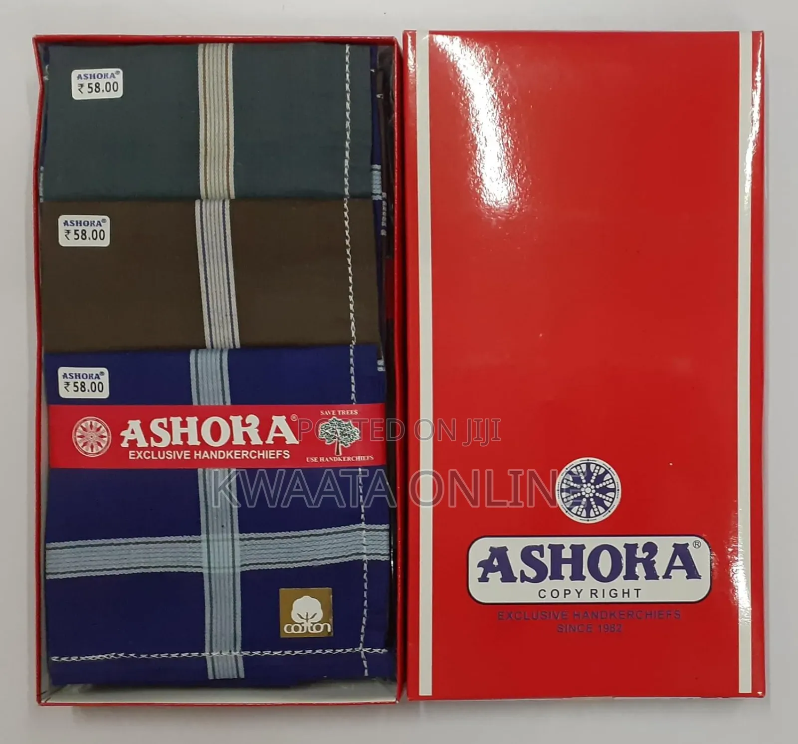 Ashoka Cotton Handkerchief Hanky (Pack of 12) (Size 48 Cm * 48 Cm)