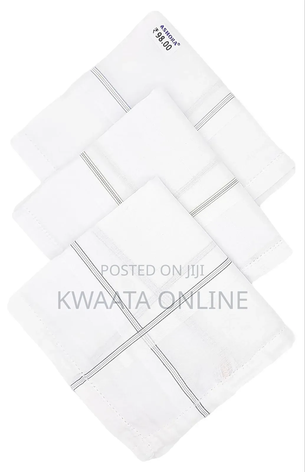 Ashoka Cotton Handkerchief Hanky (Pack of 12) (Size 48 Cm * 48 Cm)