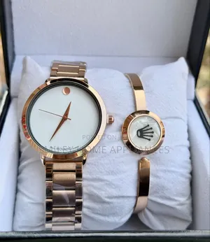 Movado Golden Strapped Women's Original Gift Box Time Piece
