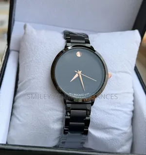Black Face and Strapped Movado Women's Classy Time Piece