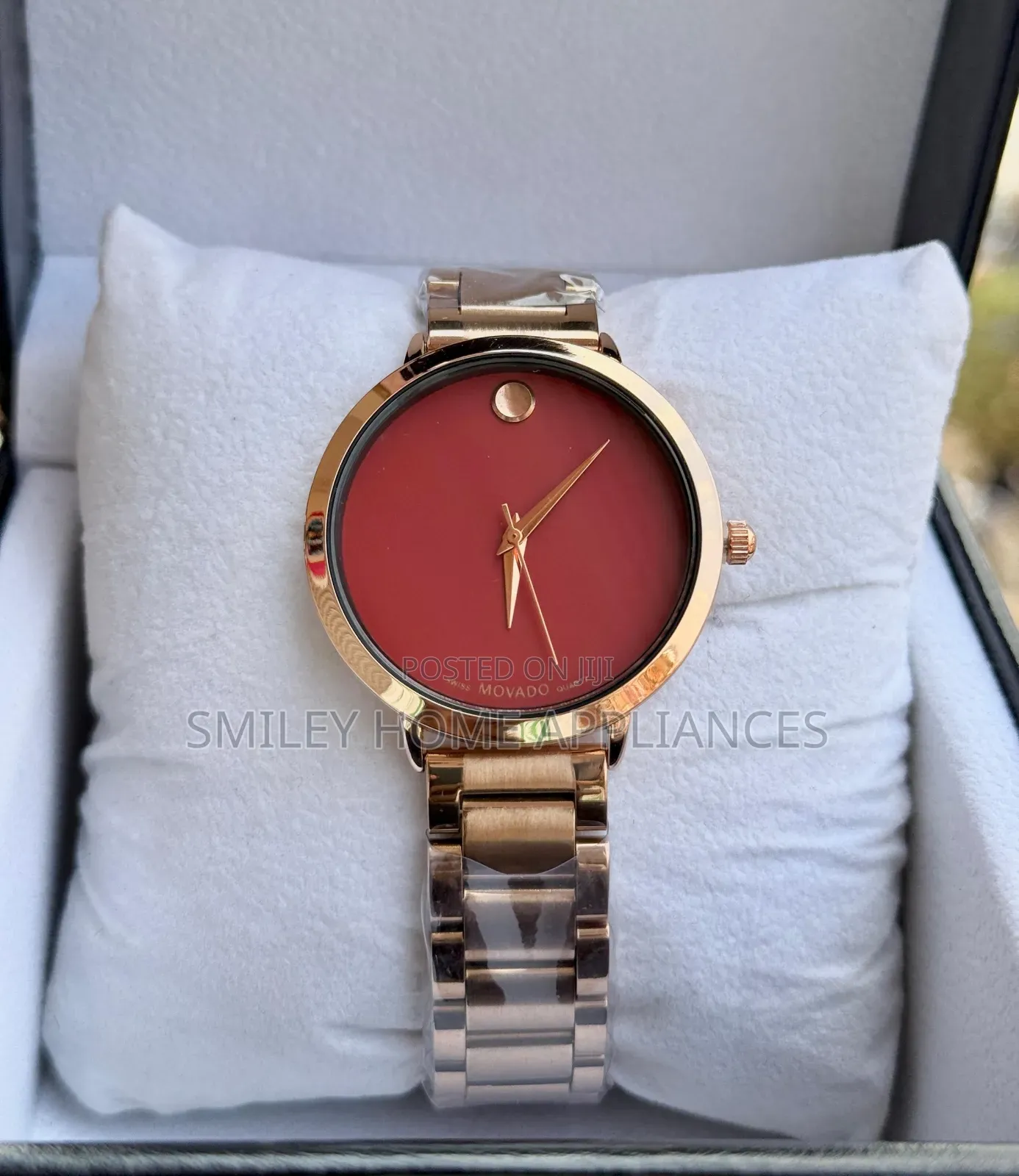 Red Face Movado Women's Golden Strapped Time Piece