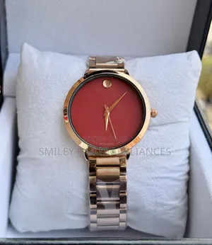 Red Face Movado Women's Golden Strapped Time Piece