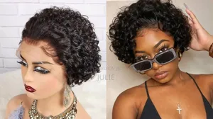Pixie Curly Human Hair Wigs