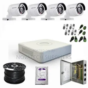 4 Channel Hik Vision CCTV Camera Kit Color Vu Cameras Fegh