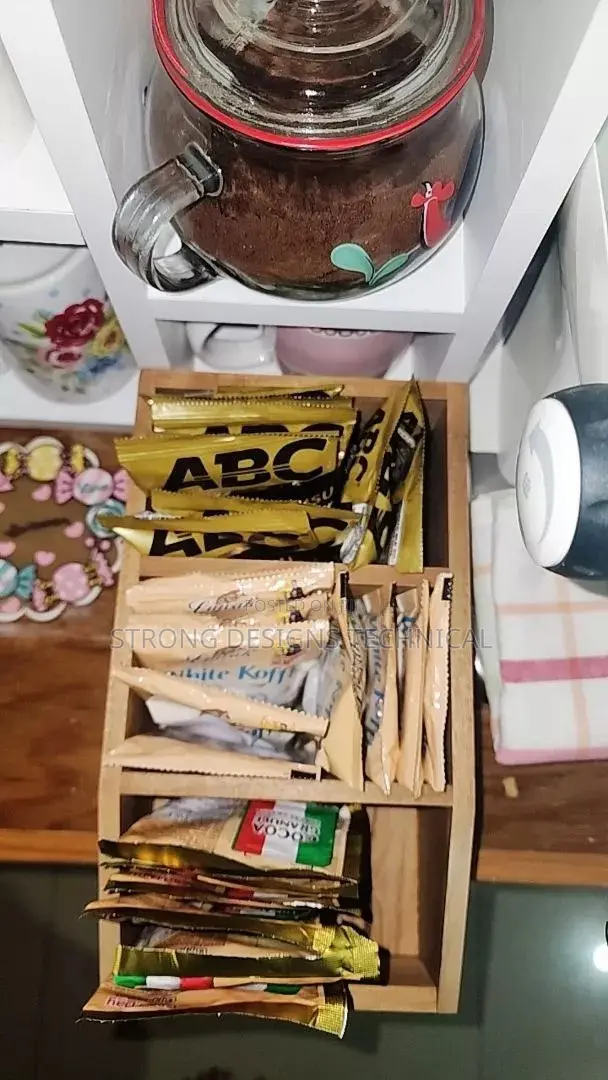 Wooden Sachet Storage Box for Coffee Snacks Sweets