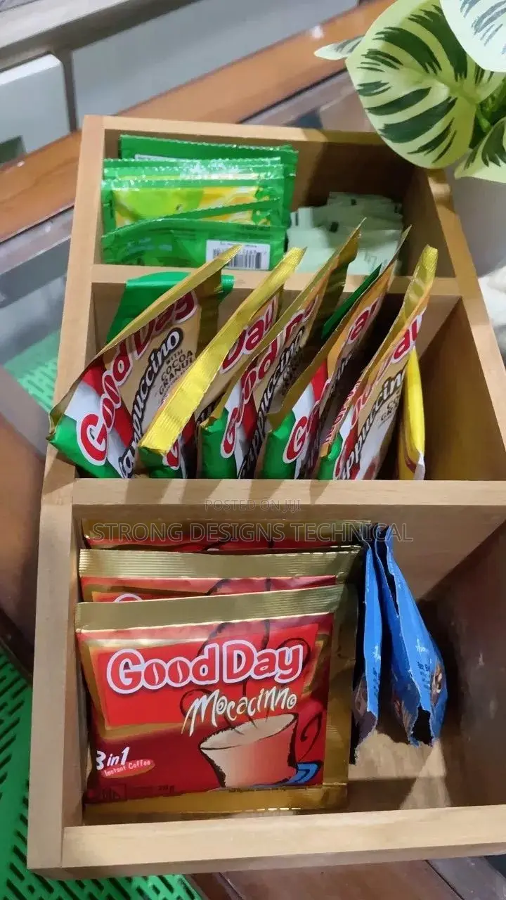 Wooden Sachet Storage Box for Coffee Snacks Sweets