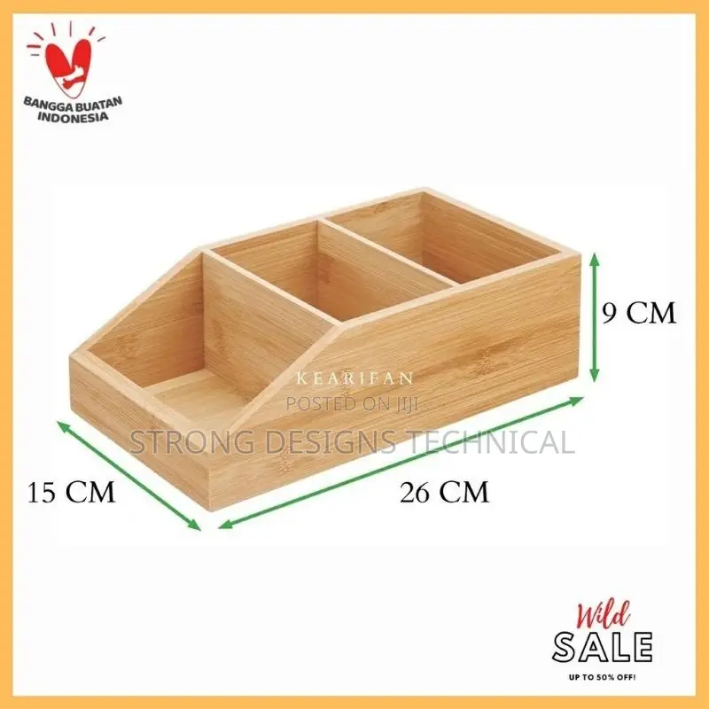 Wooden Sachet Storage Box for Coffee Snacks Sweets