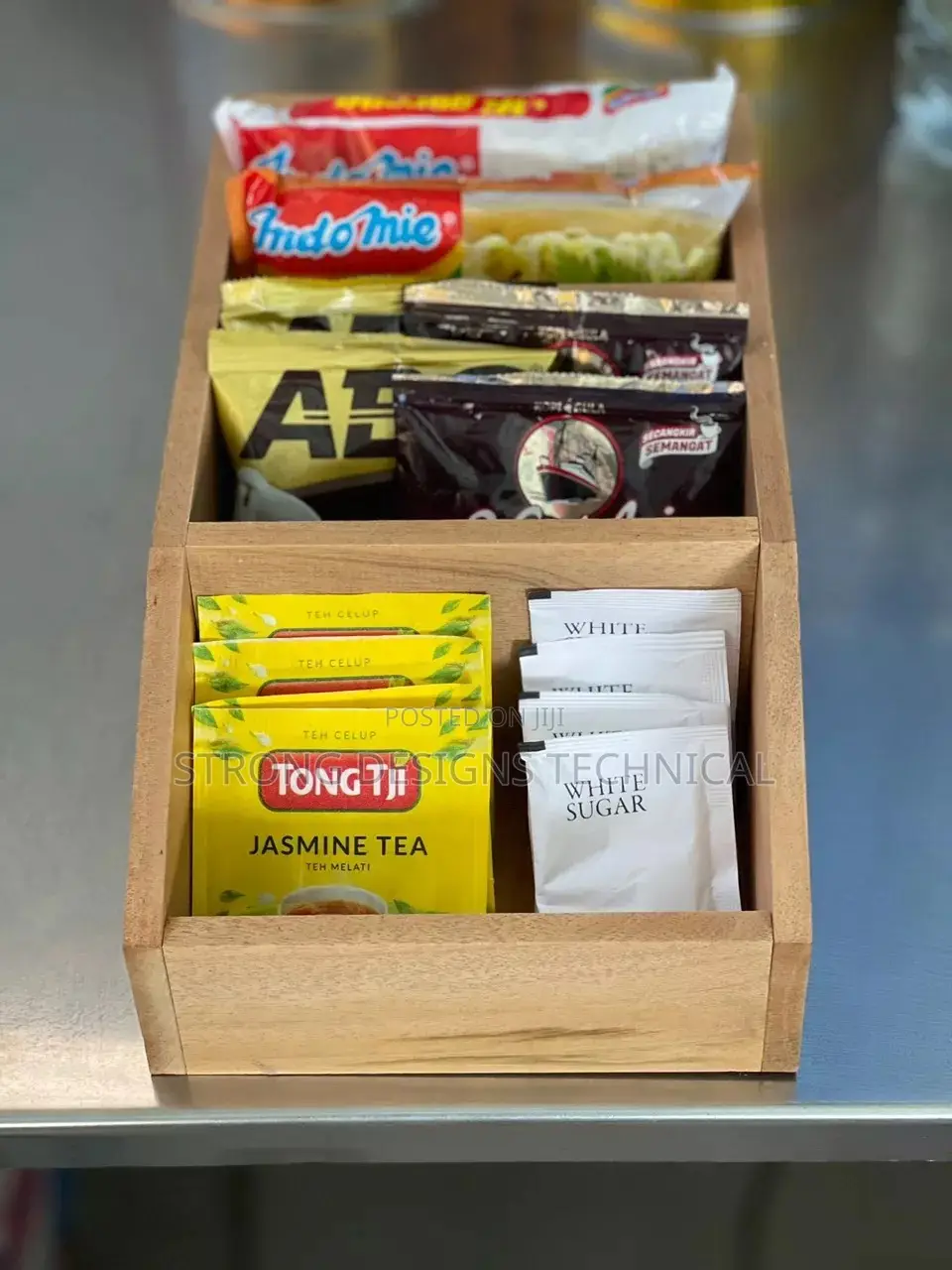 Wooden Sachet Storage Box for Coffee Snacks Sweets