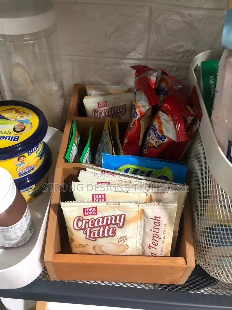 Wooden Sachet Storage Box for Coffee Snacks Sweets