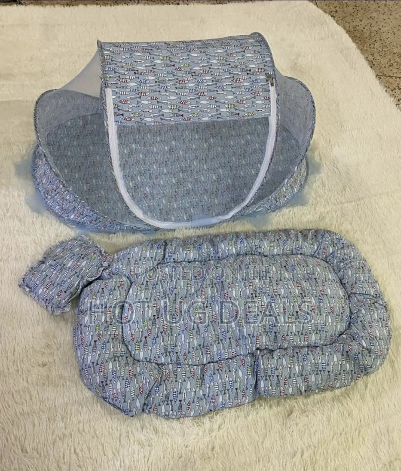 3 Pc Foldable Baby Infant Bed Mosquito Net, Mattress, Pillow