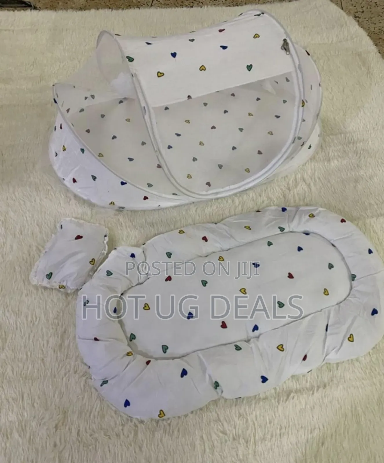 3 Pc Foldable Baby Infant Bed Mosquito Net, Mattress, Pillow