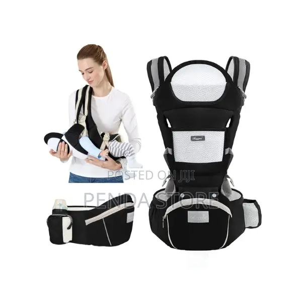 Ergonomic Hip-Seat Baby Carrier Black Kampala