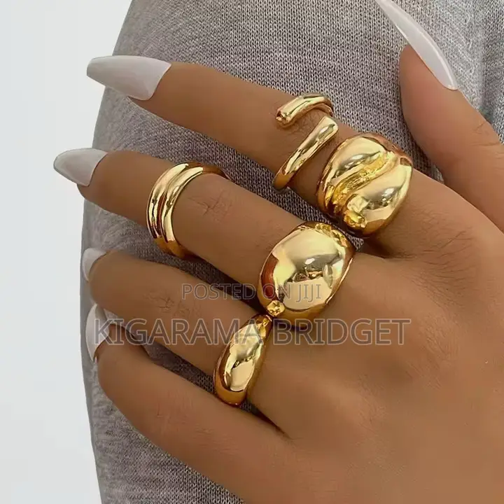 Gold Chunky Rings (5pcs)