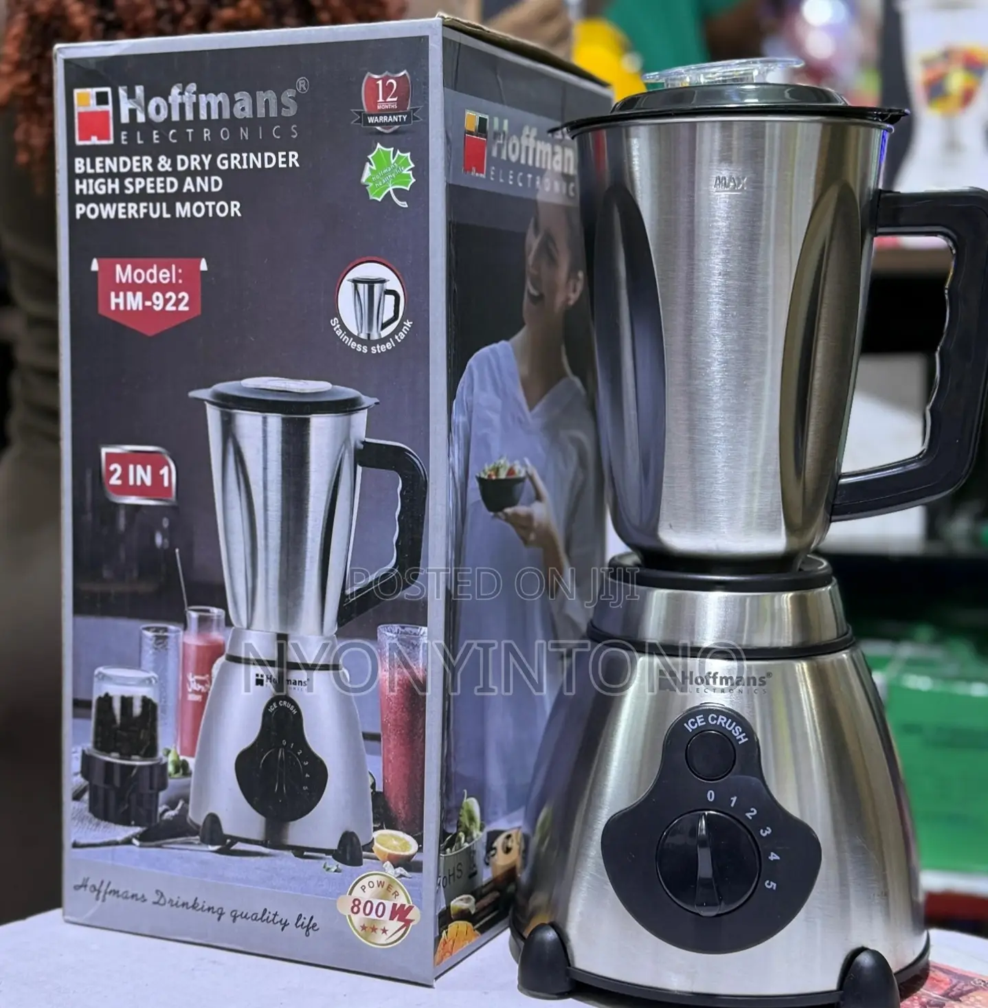 Hoffmans High-Quality 2 in 1 Stainless Steel Blender and Grinder