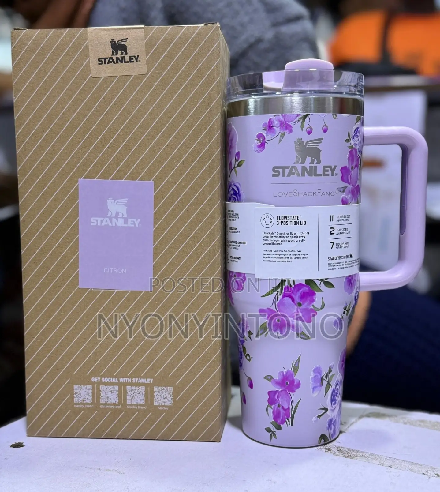 Original Floral Stanley Cup /Travel Tumbler for Hot and Cold