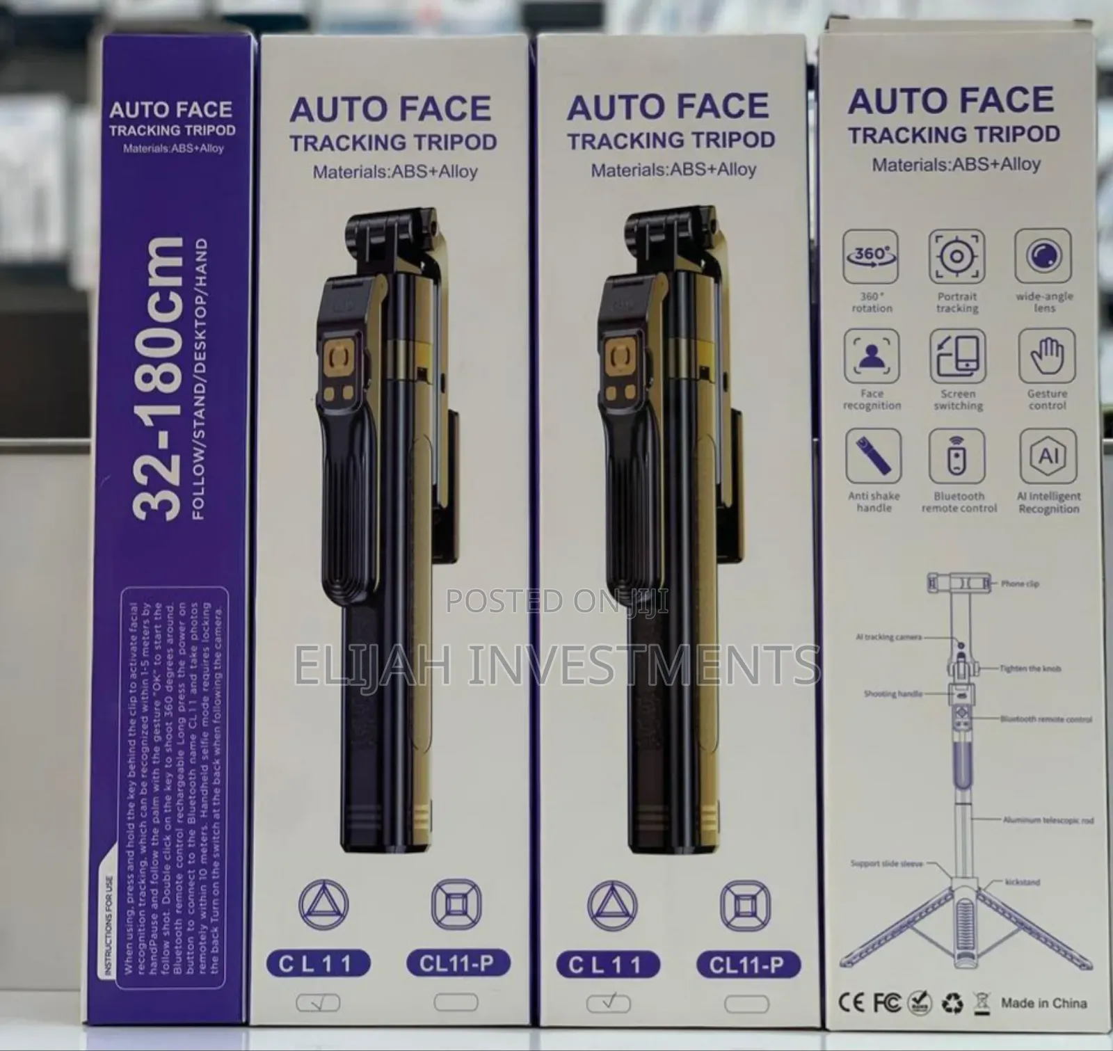 Cl11p Auto Face Tracking Selfie Stick Tripod 180cm