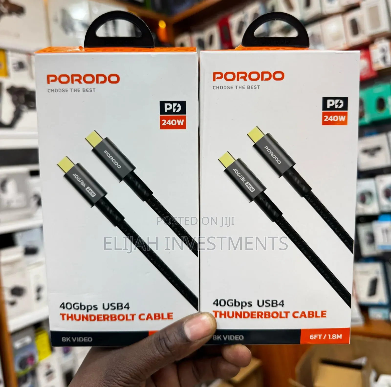 Porodo Woven Typec-C Cable 240w 40gbps 60hz
