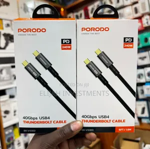 Porodo Woven Typec-C Cable 240w 40gbps 60hz