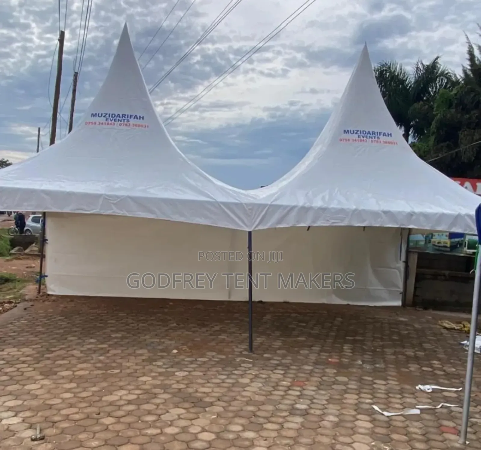 100 Seater Tent Covered One Side