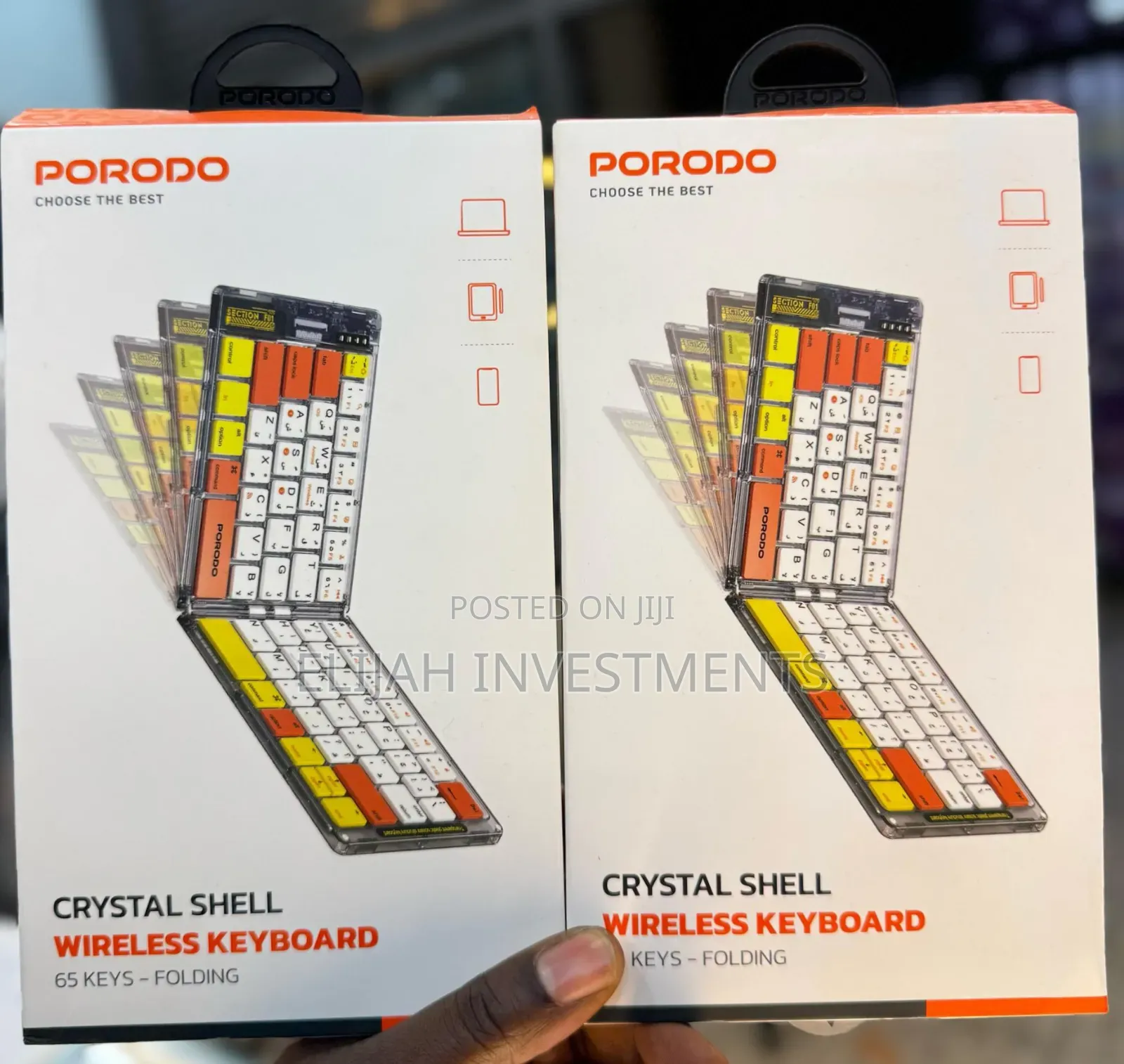 Porodo Crystal Shell Wireless Foldable Keyboard