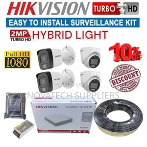 4 Channel Hik Vision 2mp CCTV Color Vu Camera Kit Indra