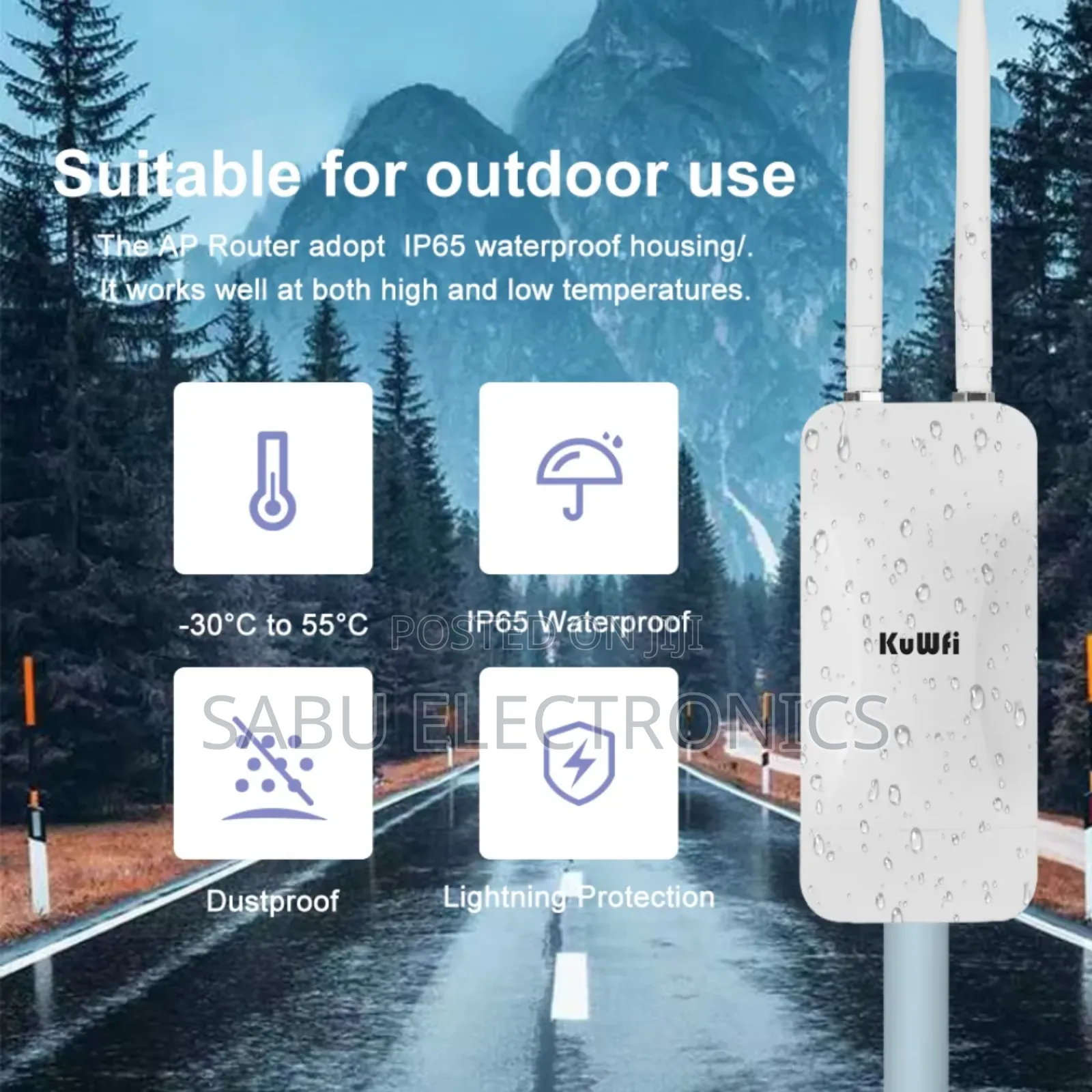 Kuwfi Outdoor Ap Router – High-Speed Wifi- Wifi Booster