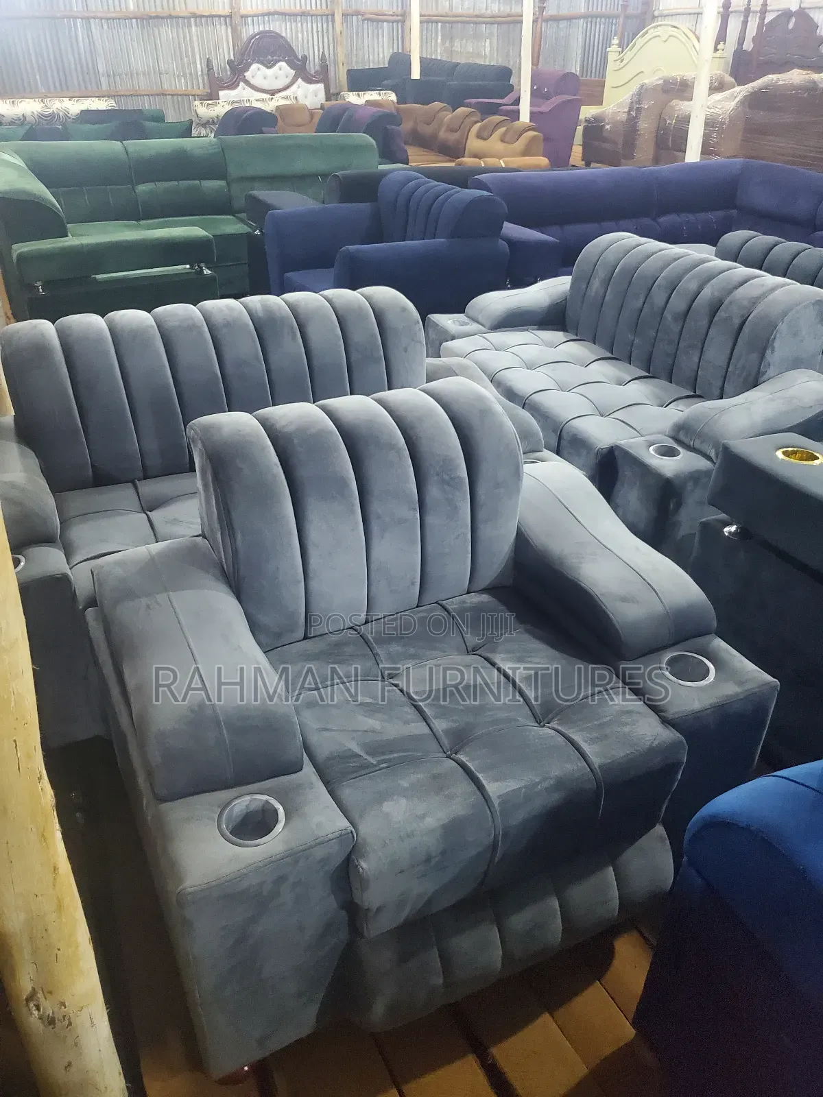 Five Seater Sofa With Cup Holders