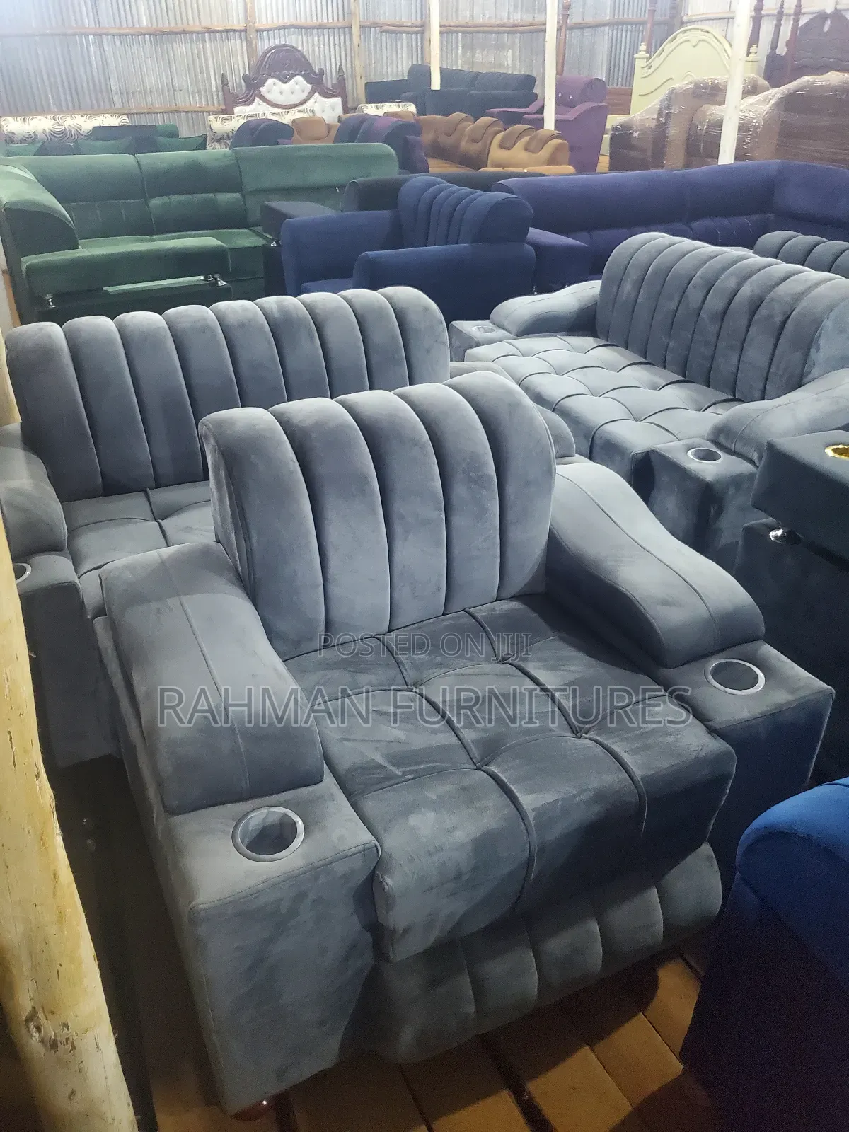 Five Seater Sofa With Cup Holders
