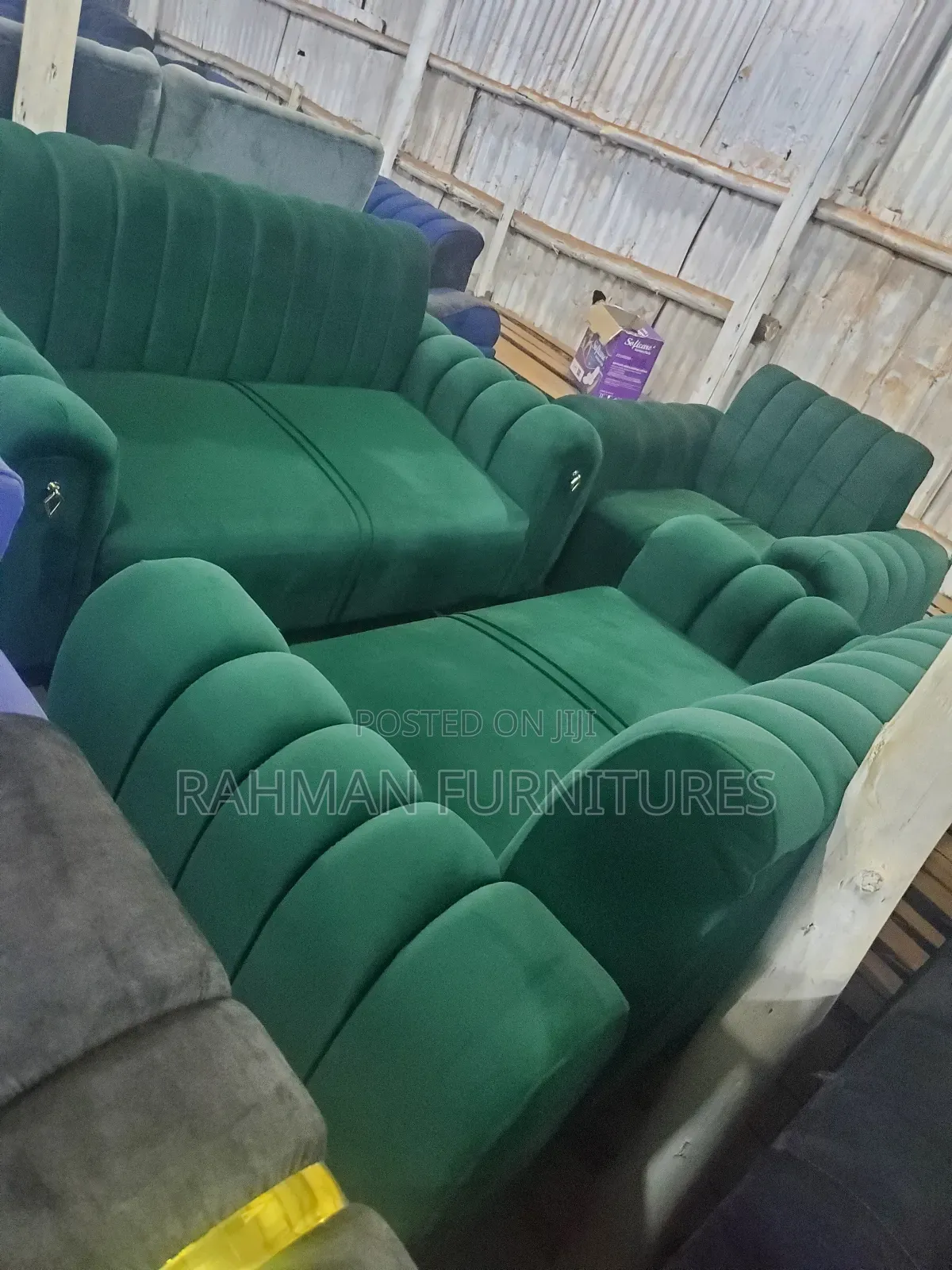 Sofa Set 5 Seater Army Green