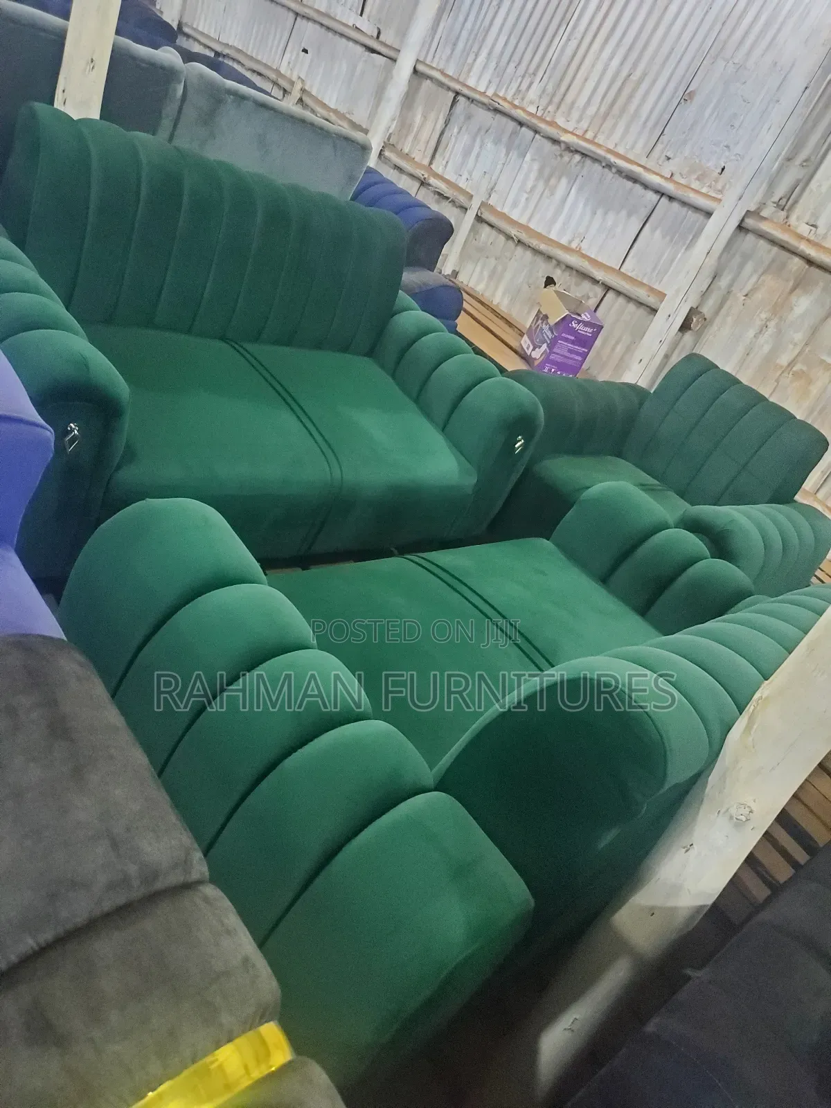 Sofa Set 5 Seater Army Green