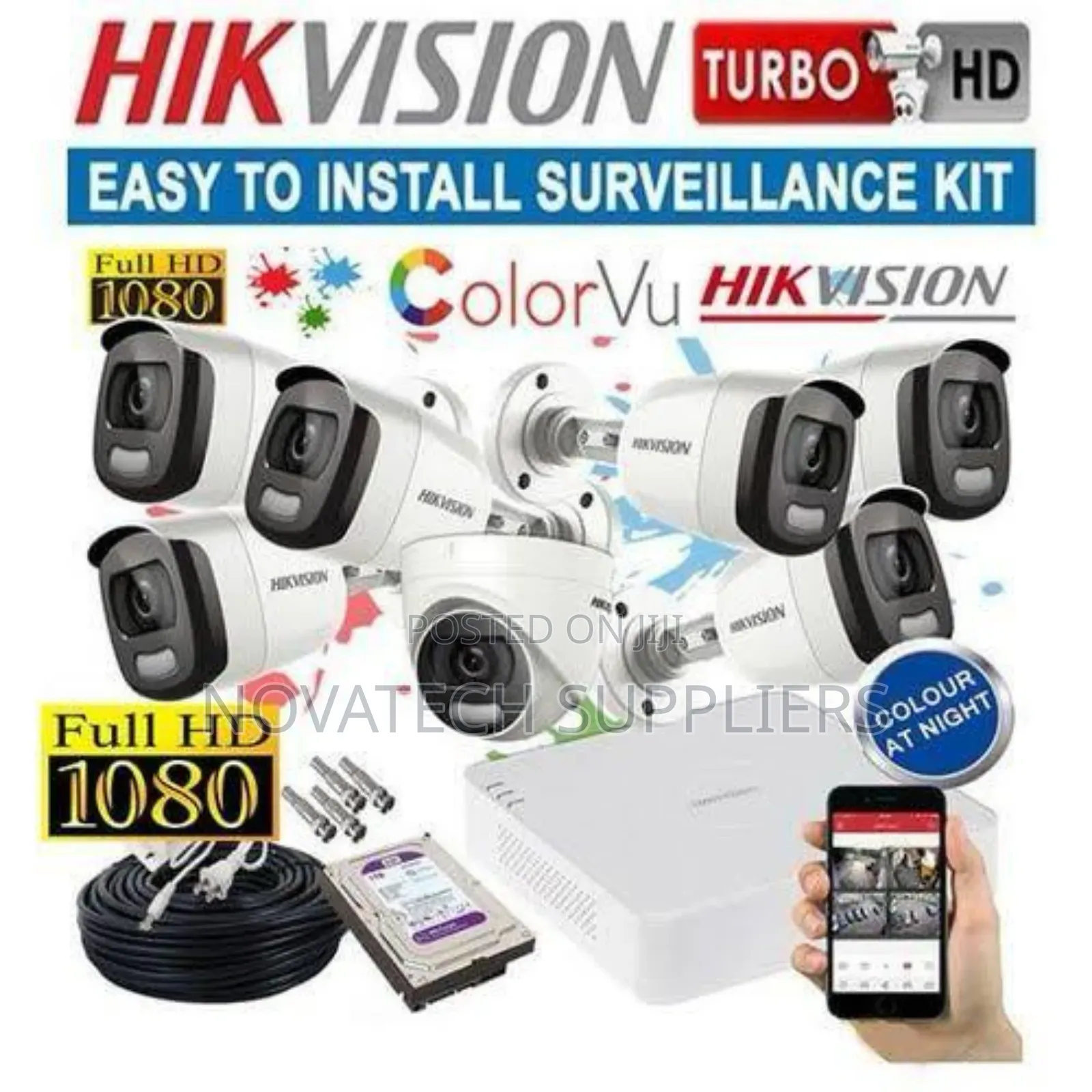 8 Channel Hik Vision CCTV Camera Kit Full Color Ashu