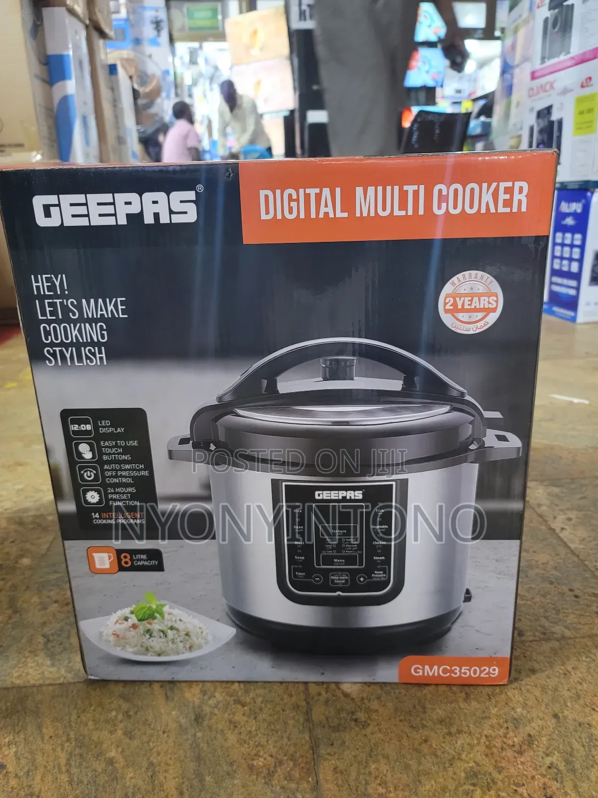 Geepas 8liters Electric Pressure Cooker With 2yrs Warranty