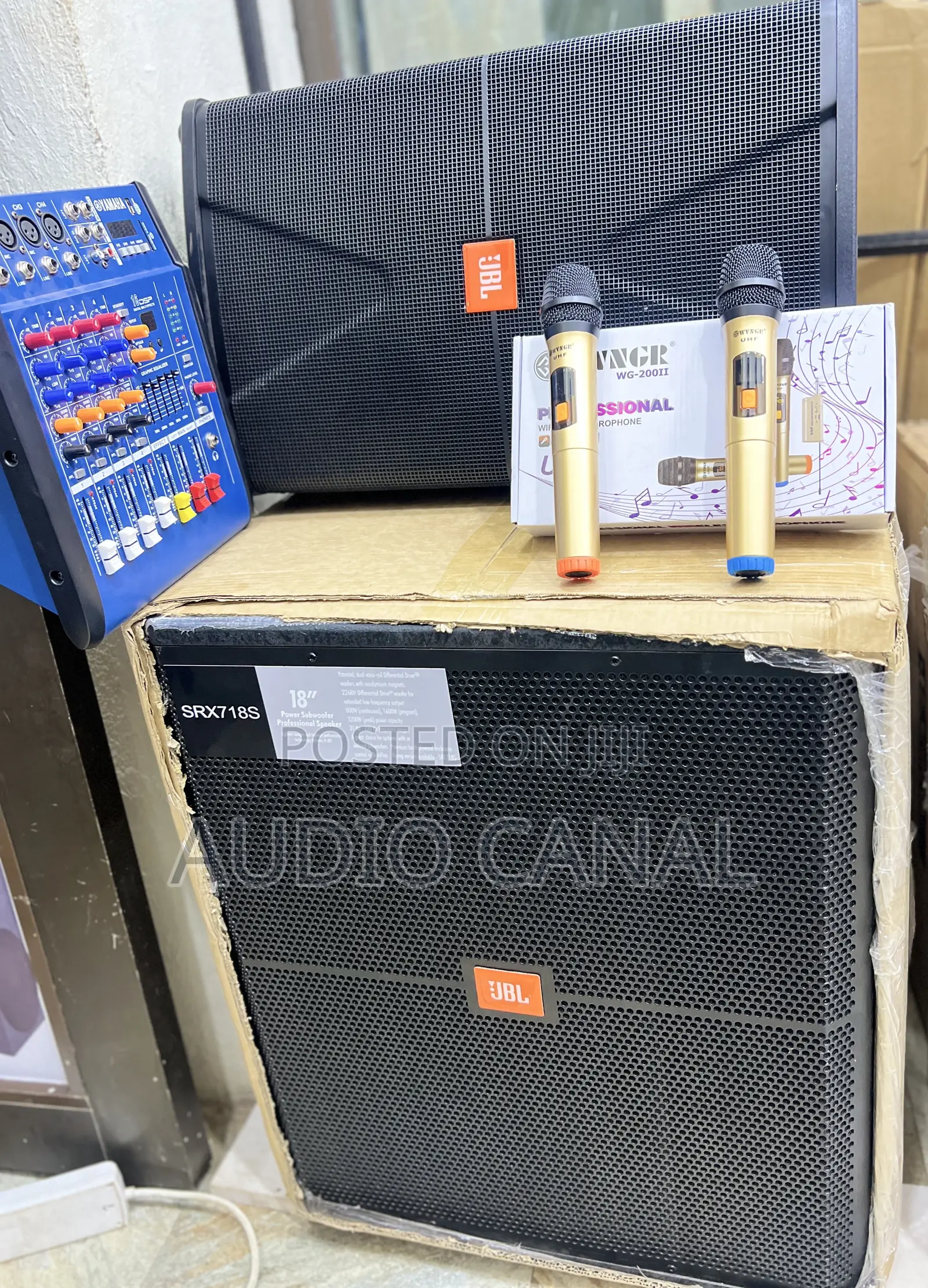 JBL Combo With Mixer and Wireless Double Microphone