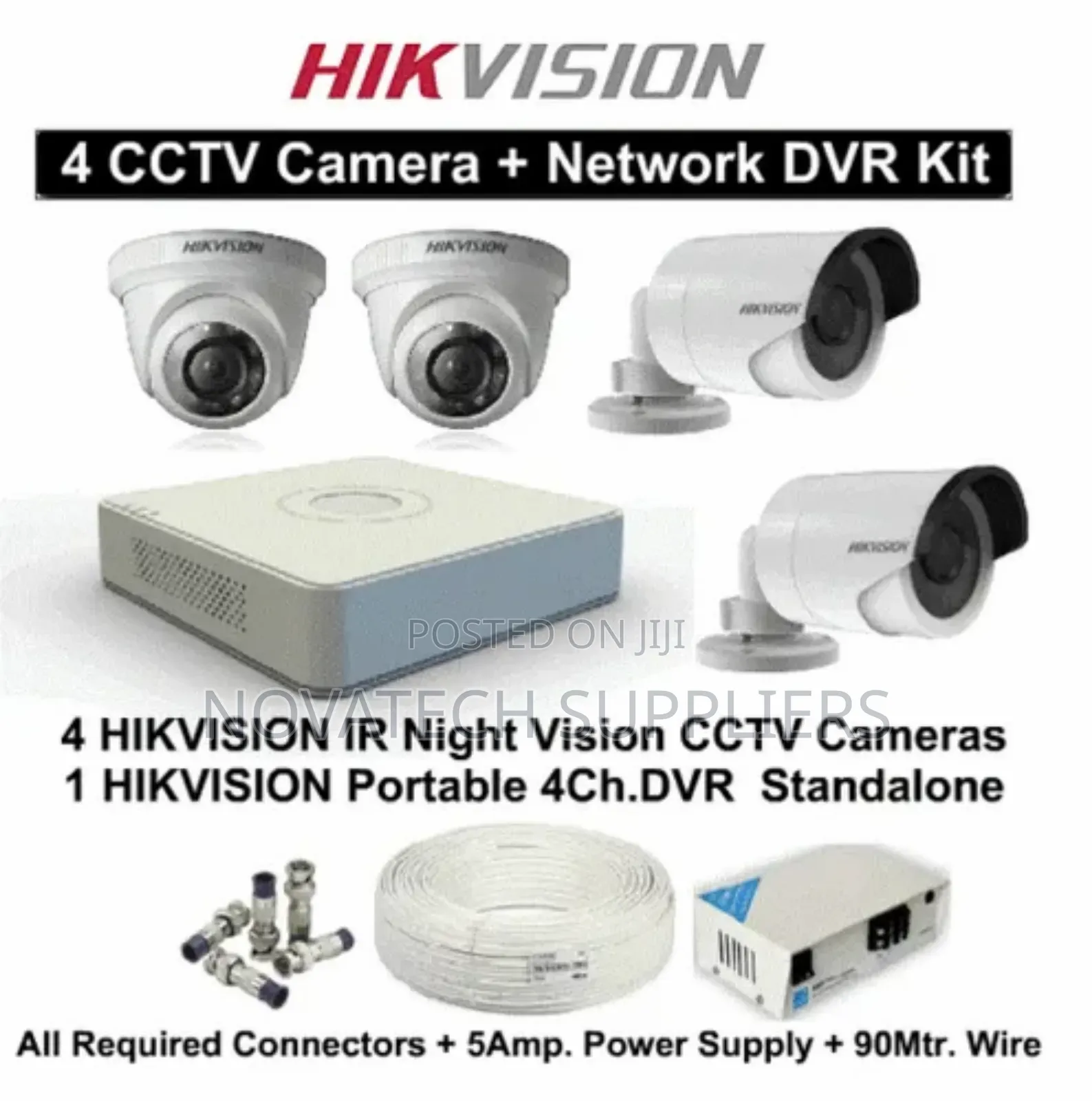4 Channel Hik Vision CCTV Camera System Full Kit Lyla