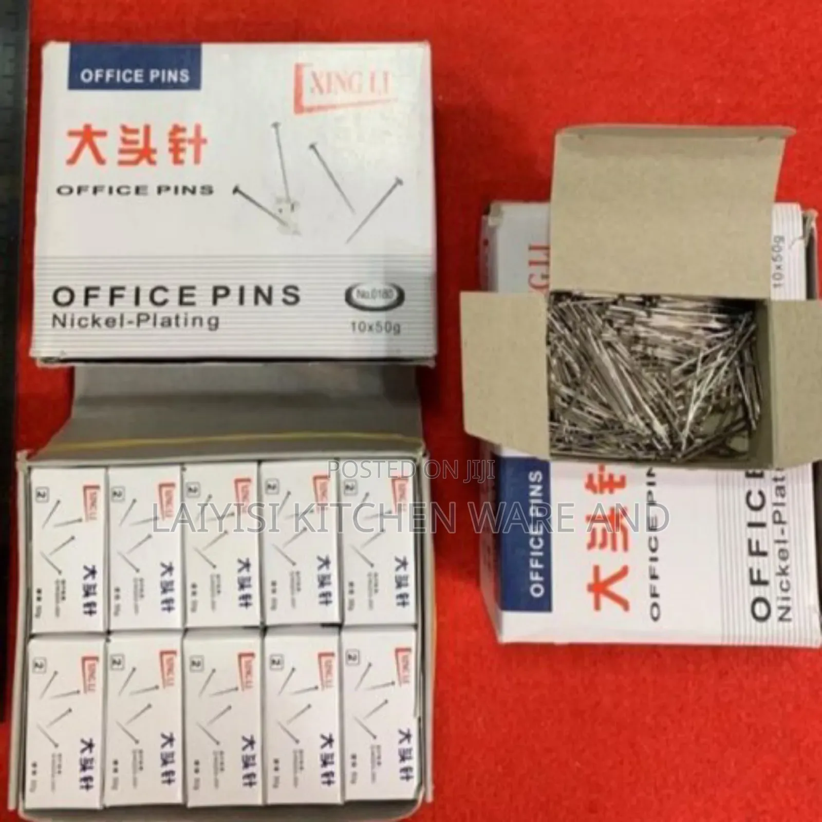 Apack of 10 Boxes of Office Pins