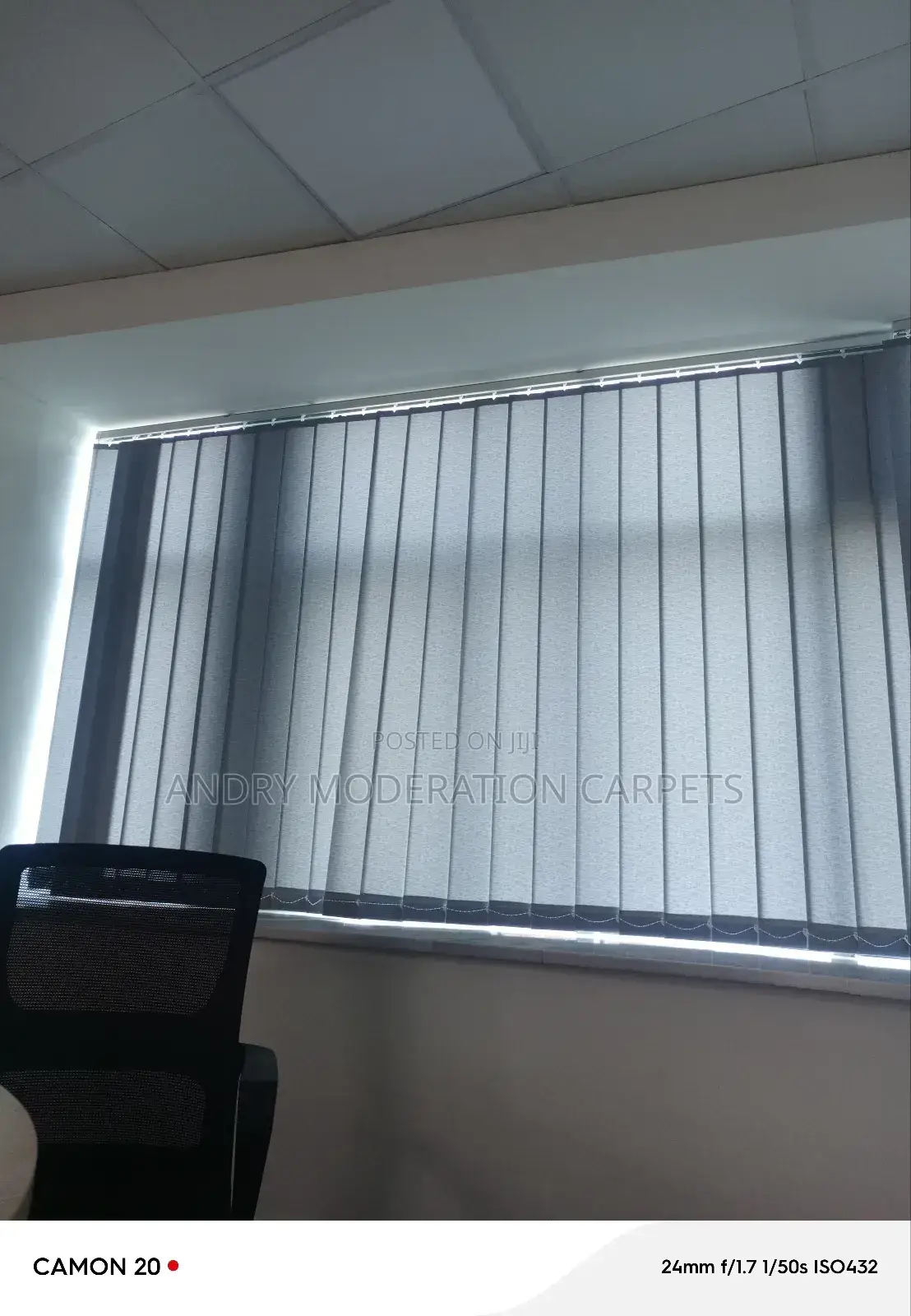 Ash Gray Office Blind Curtains