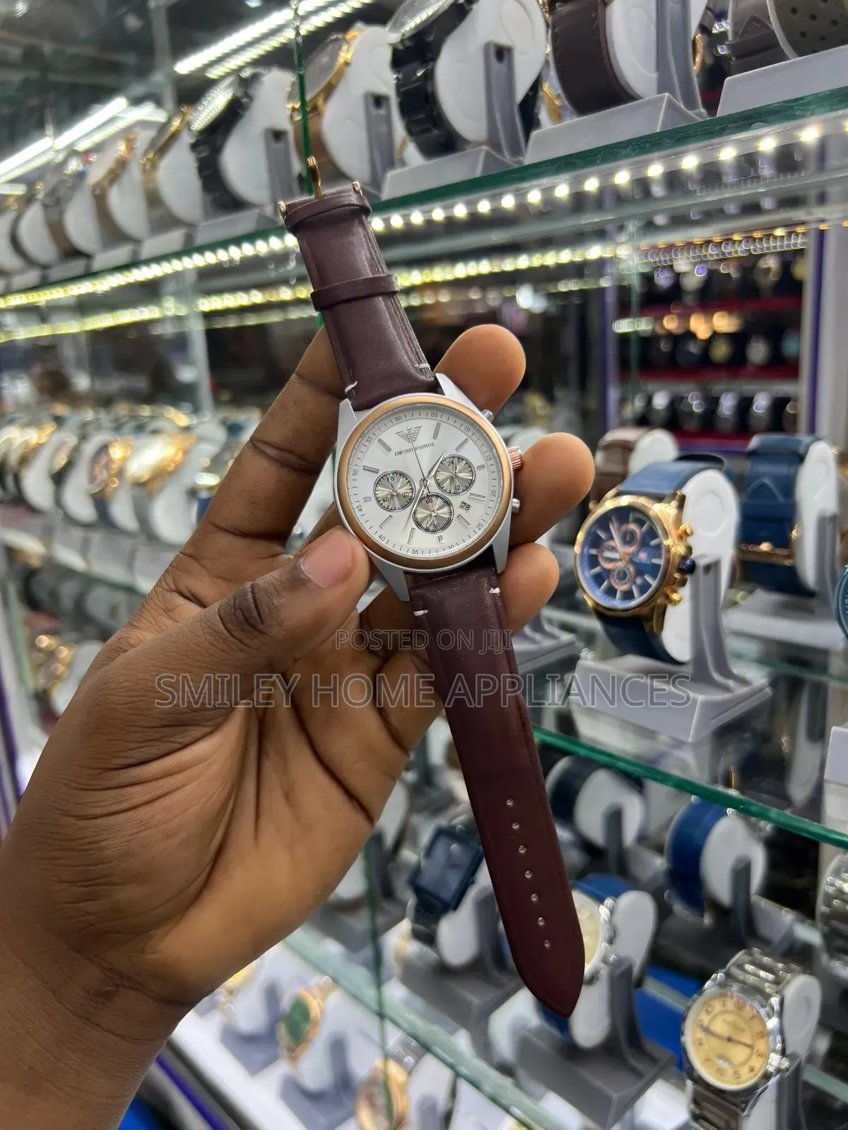 Emporio Armani Classy Leather Strapped Wrist Time Piece