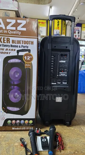 Jazz 12" Dual Speaker With Bluetooth 2 Wireless Microphones