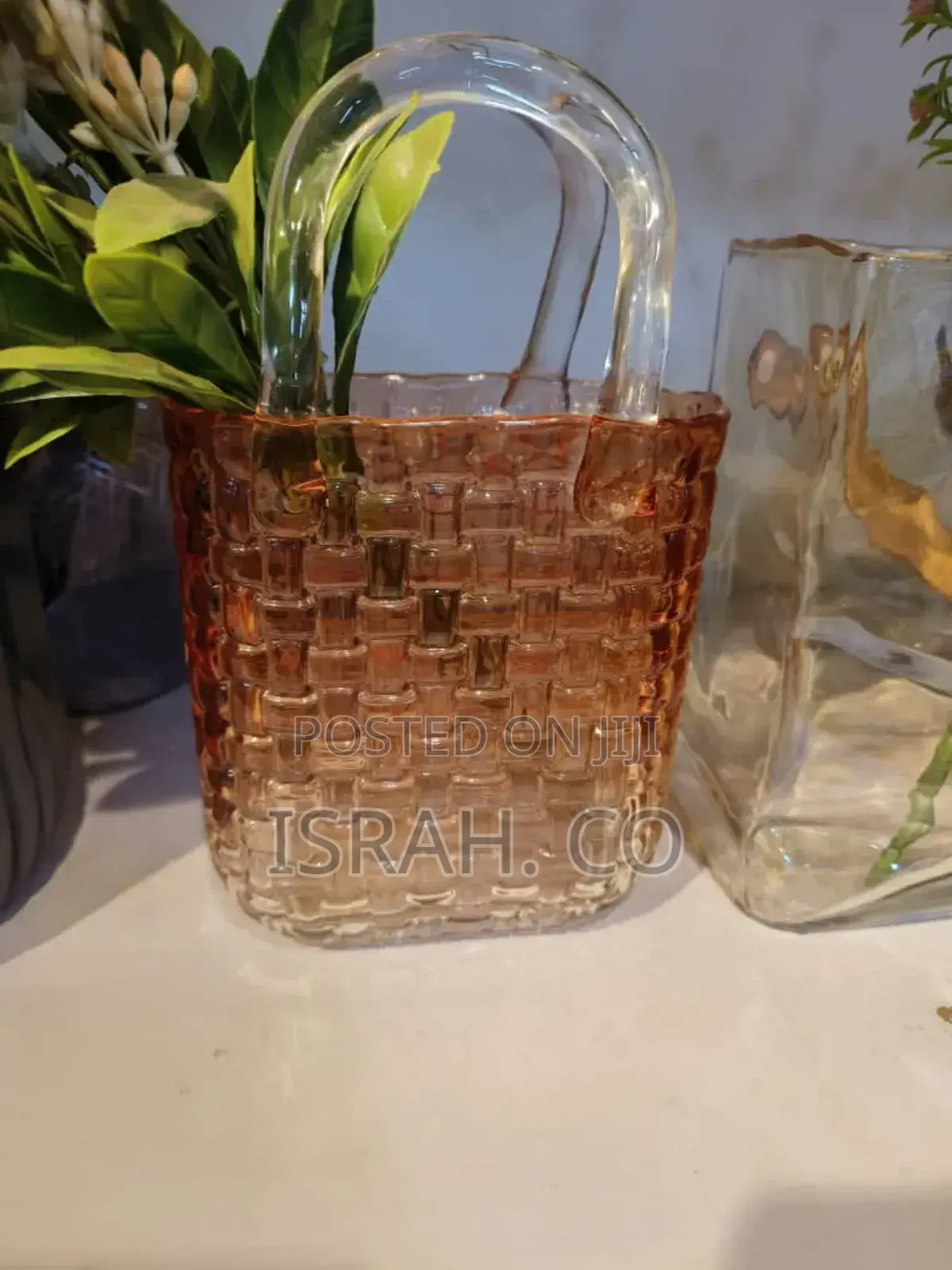 Purse Vase for Flowers Glass Bag