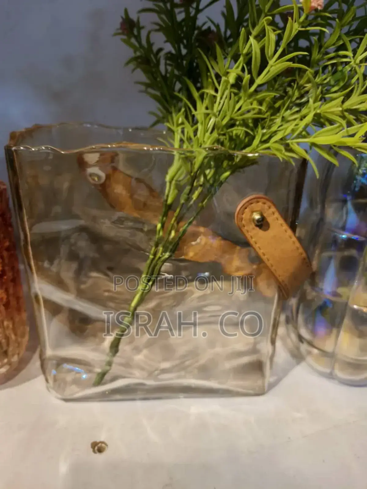 Purse Vase for Flowers Glass Bag