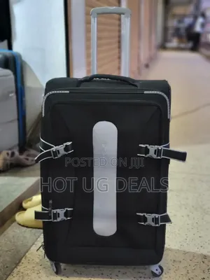 Dfavors Large Size (Second Big) Cloth Fabric Suitcase- Black