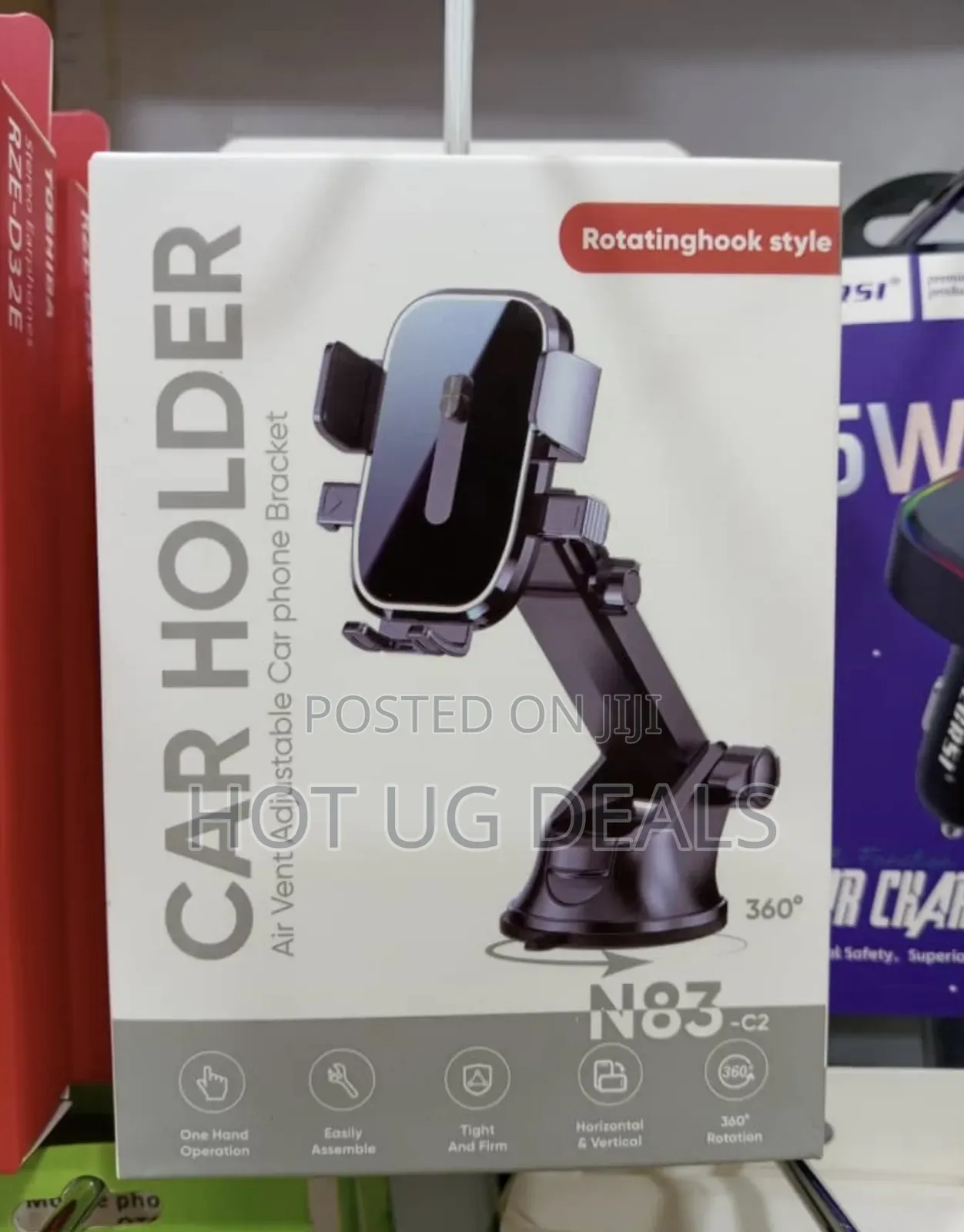 Mobile Car All Phone Holder - Black