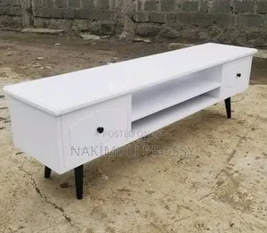 White Tv Stand With Black Handles