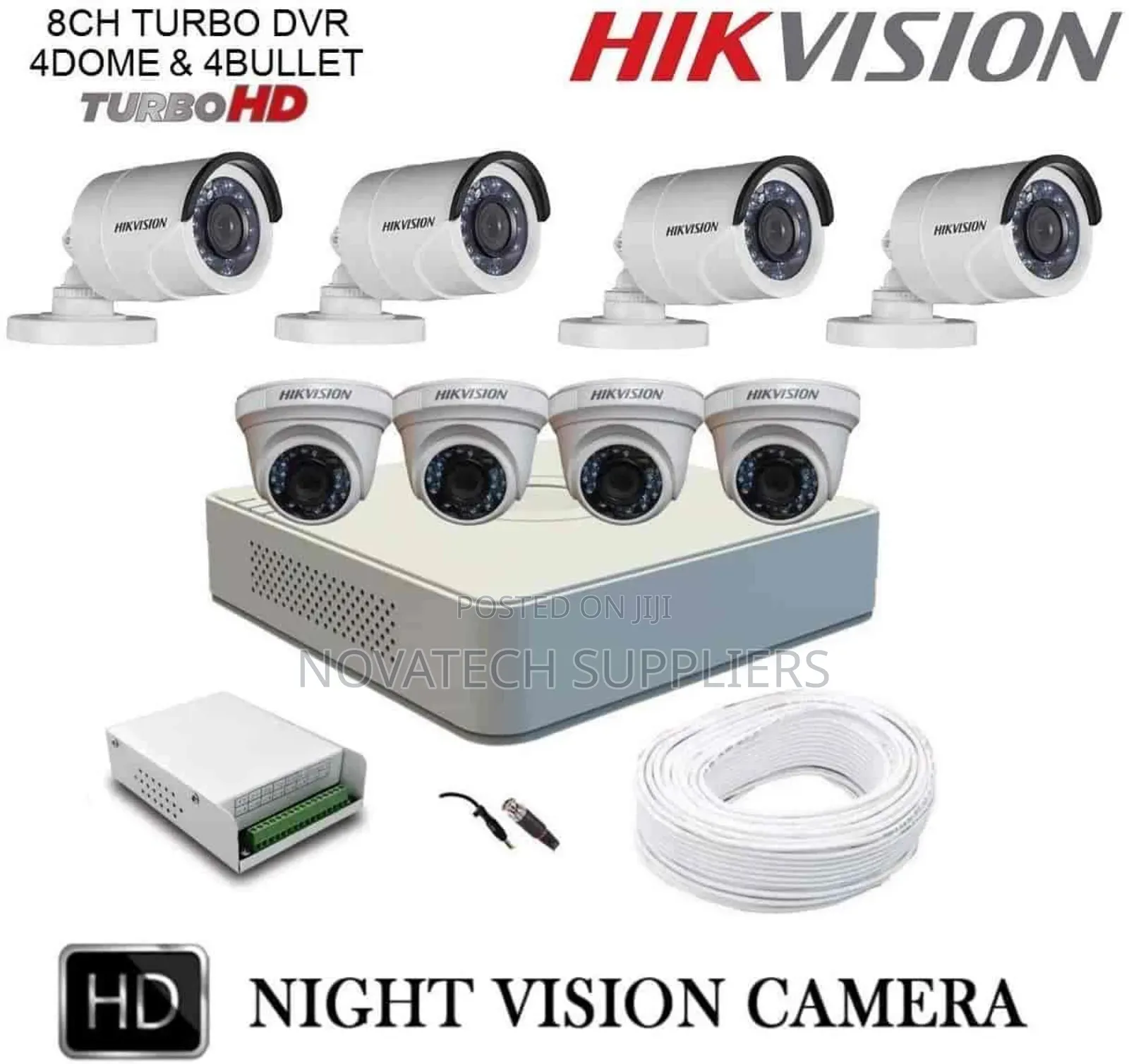 4 Channel Hik Vision 2mp CCTV Camera System Kit Turbo Kaid