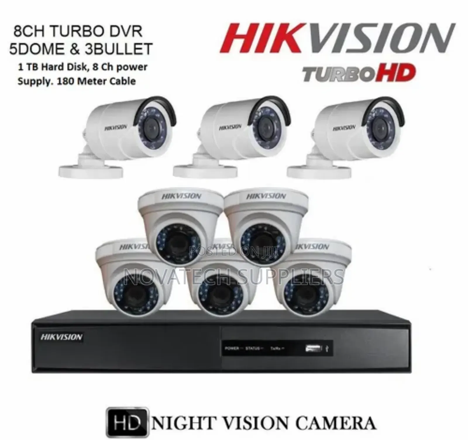 8 Channel Hik Vision CCTV Camera System Kit Copk