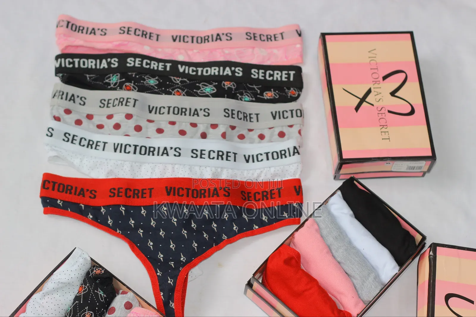 5 Pieces Victoria Secret Sexy Shine Strap Lace Thong Panty